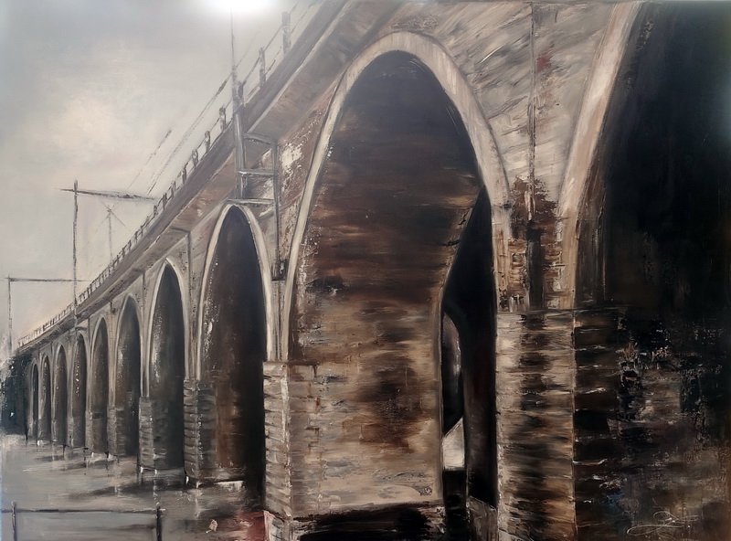 Úvalský viadukt Devět kanálů - 80x60cm 